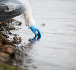 Human,takes,sample,of,water